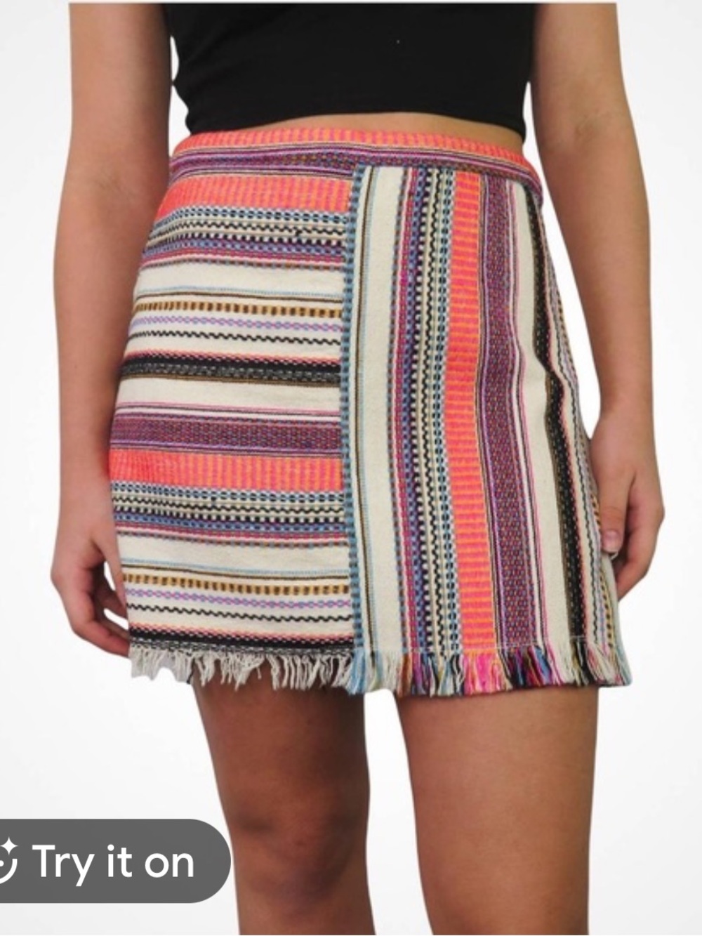 ZARA Stripe Woven Mini Skirt - Multicolored